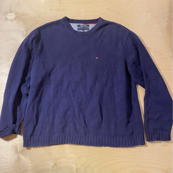 Tommy Hilfiger Men's Dark Blue Crewneck Sweater XL (GF) - Picture 1 of 9